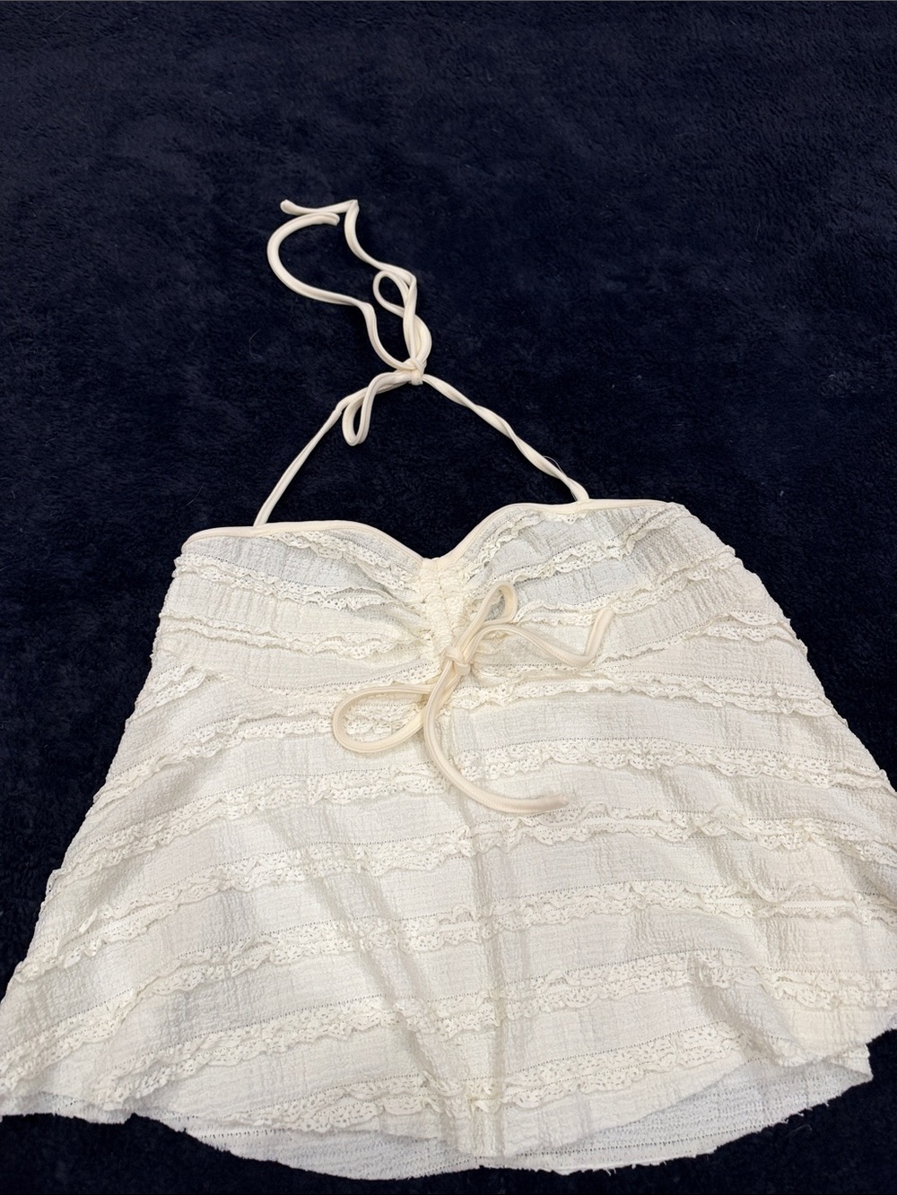 Women’s Cream Lace HalterTop